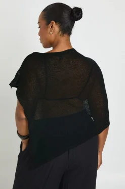 boohoo Cape En Maille Ajourée À Encolure Bardot Grande Taille<Femme Tenues De Plage