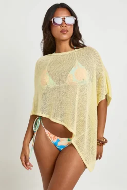 boohoo Cape En Maille Ajourée Transparente À Encolure Échancrée<Femme Pulls Et Gilets|Toutes Les Mailles