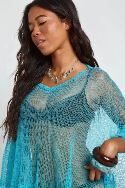 Cape Légère En Crochet Ajouré