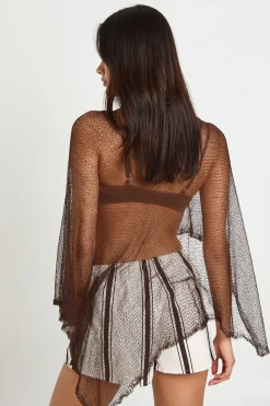 boohoo Cape Légère En Crochet Tricoté<Femme Looks Chocolat|Pulls Et Gilets