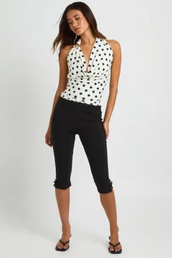 boohoo Capri 3/4 En Bengaline Avec Fermeture Brandebourg Décorative<Femme Pantalons|Leggings