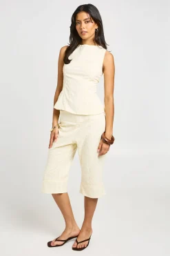 boohoo Capri En Broderie Anglaise Tissée<Femme Pantalons