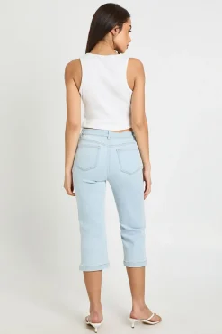 boohoo Capri En Denim Taille Haute<Femme Denim|Jeans