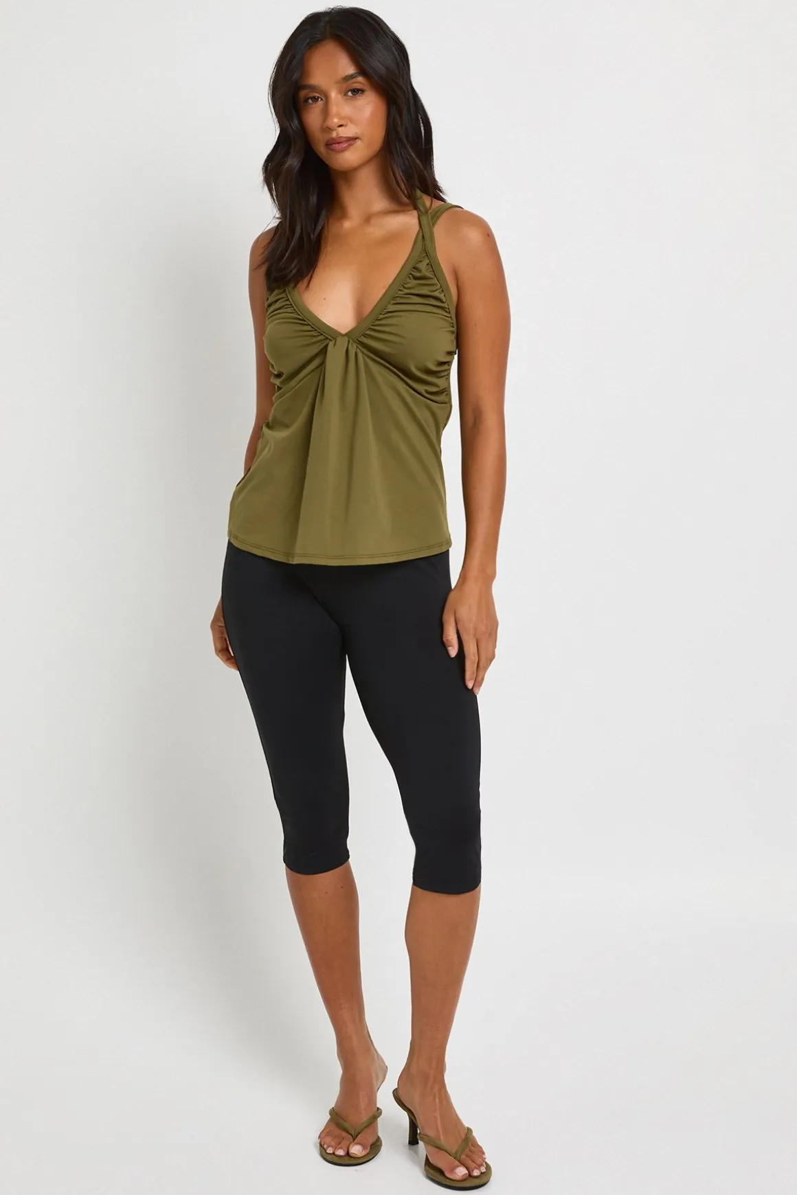 Capri Mi-hauteur Toucher Coton Petite Taille