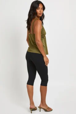Capri Mi-hauteur Toucher Coton Petite Taille
