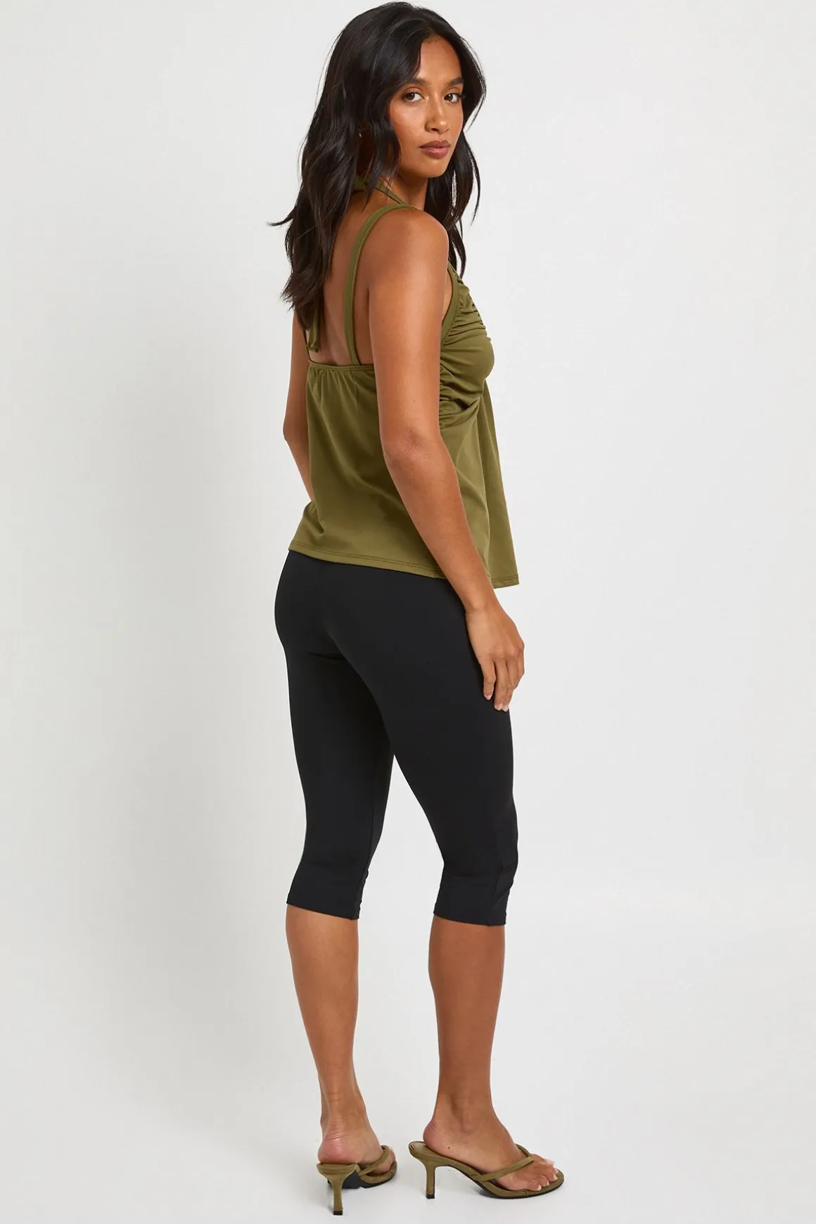Capri Mi-hauteur Toucher Coton Petite Taille
