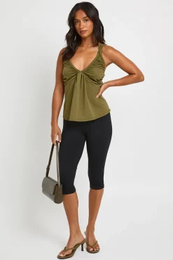Capri Mi-hauteur Toucher Coton Petite Taille