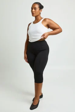 boohoo Capri Taille Moyenne Grande Taille Toucher Coton<Femme Pantalons|Leggings