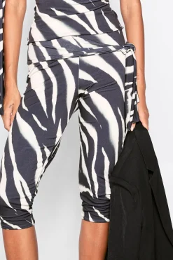 Capri à Taille Nouée Imprimé Zèbre