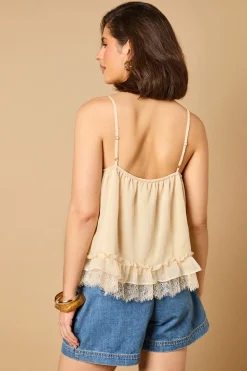 Caraco Babydoll à Détails en Dentelle