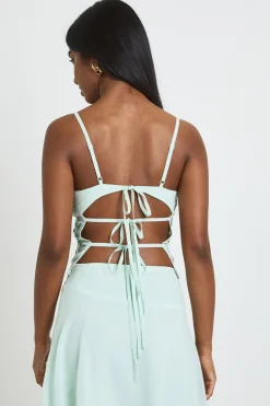 Caraco À Dos Noué Avec Perles Et Sequins
