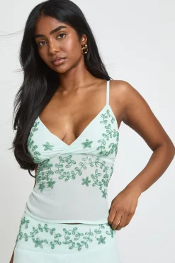 Caraco À Dos Noué Avec Perles Et Sequins