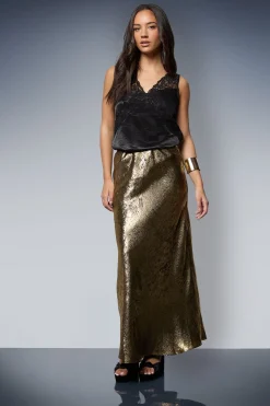 Oasis Caraco en Satin à Col V avec Détails en Dentelle<Femme Satin Et Dentelle|Tops