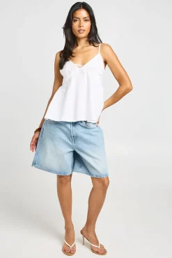 boohoo Caraco Fluide Avec Détail Dentelle Au Buste<Femme Satin Et Dentelle|Tops