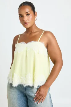 boohoo Caraco Grande Taille À Détails De Dentelle<Femme Satin Et Dentelle|Tops