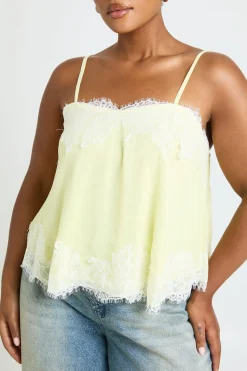 boohoo Caraco Grande Taille À Détails De Dentelle<Femme Satin Et Dentelle|Tops