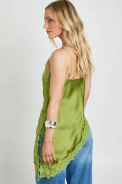 Caraco Long En Satin Et Dentelle Petite Taille