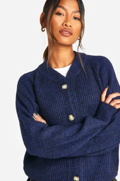 Cardigan Bomber tricoté à côtes douces