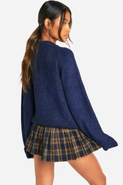 Cardigan Bomber tricoté à côtes douces