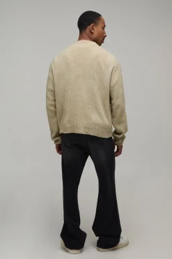 boohooMAN Cardigan Bouclé Tricoté Coupe Ample Décontractée<Homme Maille|Mailles