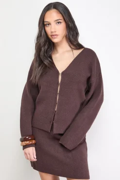 Oasis Cardigan Boutonné Bord à Bord<Femme Looks Chocolat|Pulls Et Gilets