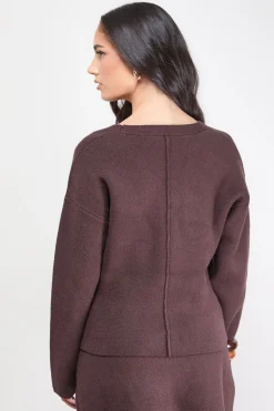Oasis Cardigan Boutonné Bord à Bord<Femme Looks Chocolat|Pulls Et Gilets