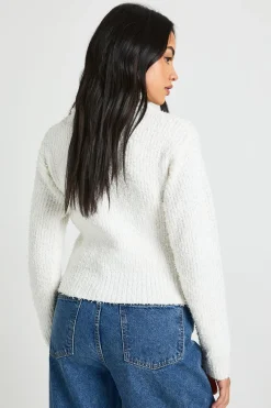 Cardigan boutonné à col en maille texturée