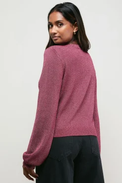 Cardigan Boutonné à Col Festonné