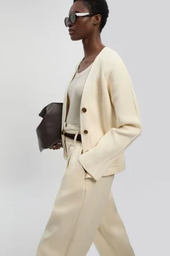 Cardigan Boutonné En Coton Tricoté