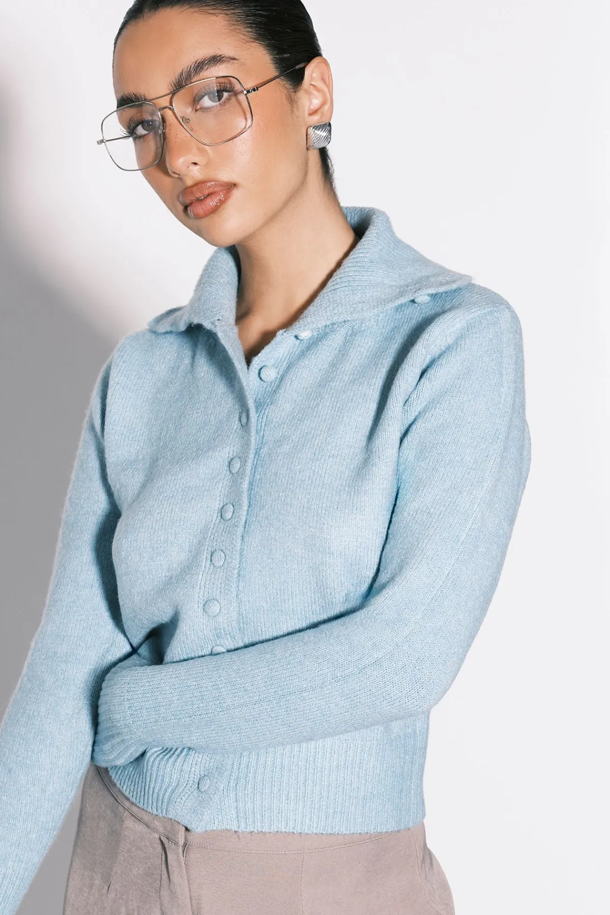 boohoo Cardigan boutonné en maille brossée supersoft<Femme Tailleurs|Pulls Et Gilets
