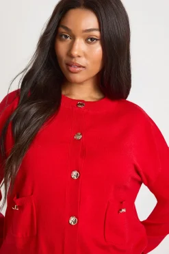 boohoo Cardigan boutonné en maille côtelée Plus<Femme Pulls Et Gilets|Toutes Les Mailles