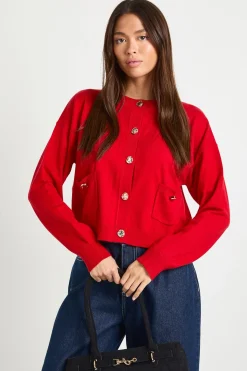 Cardigan boutonné en maille côtelée