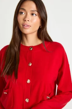 Cardigan boutonné en maille côtelée