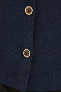 Cardigan Boutonné En Maille De Laine Compacte Avec Col Amovible