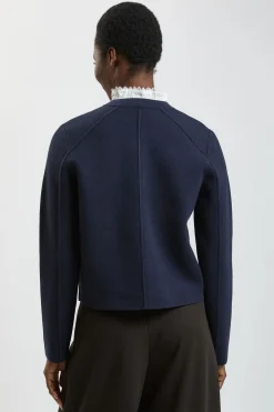 Cardigan Boutonné En Maille De Laine Compacte Avec Col Amovible