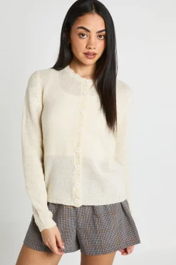 Cardigan Boutonné En Maille Douce