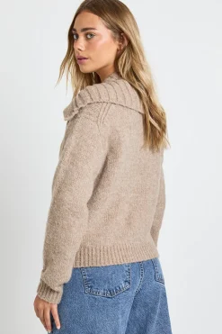boohoo Cardigan boutonné en maille épaisse à col oversize détaillé<Femme Pulls Et Gilets|Toutes Les Mailles
