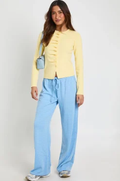 Cardigan Boutonné À Patte À Volants