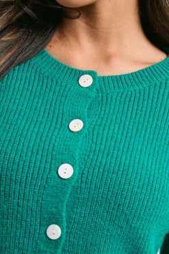 Cardigan à Boutons Contrastants Doux