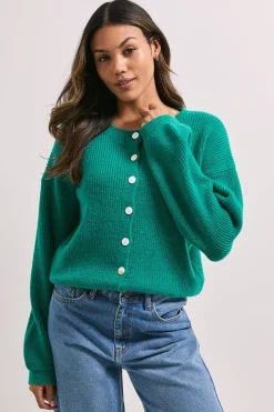 Cardigan à Boutons Contrastants Doux