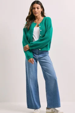 Cardigan à Boutons Contrastants Doux