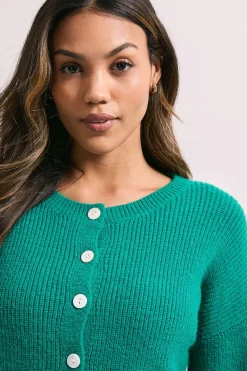 Cardigan à Boutons Contrastants Doux