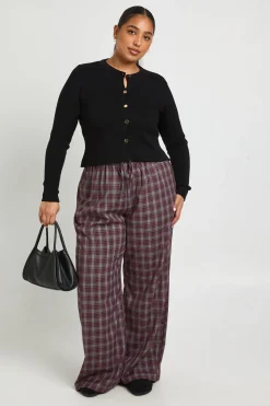 Cardigan boxy à col rond avec boutons dorés Plus