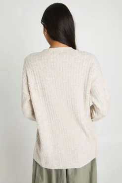 Cardigan Boyfriend Côtelé Long