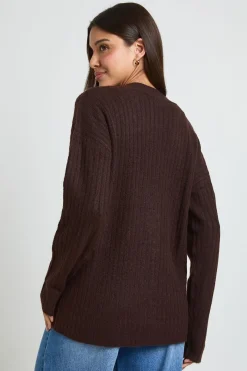 Cardigan Boyfriend En Maille Côtelée