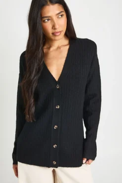 Cardigan Boyfriend Long Côtelé Pour Grandes Tailles
