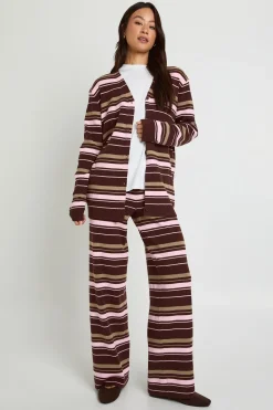 boohoo Cardigan boyfriend long en maille côtelée super douce et pantalon à jambes larges coordonné<Femme Pulls Et Gilets|Toutes Les Mailles