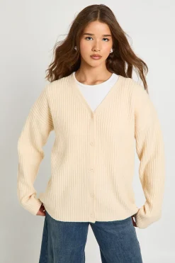 boohoo Cardigan Boyfriend Oversize en Maille Côtelée Épaisse<Femme Pulls Et Gilets|Toutes Les Mailles