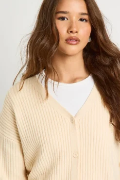 boohoo Cardigan Boyfriend Oversize en Maille Côtelée Épaisse<Femme Pulls Et Gilets|Toutes Les Mailles