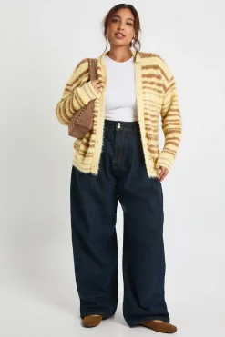 Cardigan boyfriend oversize en maille extra duveteuse
